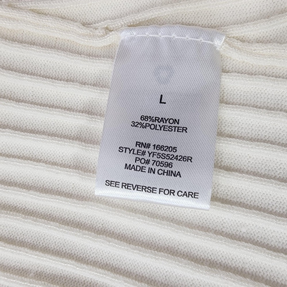 NEW Lucky Brand Dress Womens L White Black Stripe V-Neck Sweater Midi A-Line - Picture 9 of 14